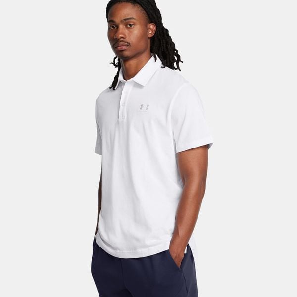Koszulka polo męska Under Armour UA Icon. Białe koszulki polo Under Armour, m, bez wzorów, bez kołnierzyka, bez ramiączek. W wyprzedaży za 126.79 zł.
