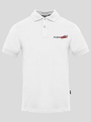 Plein Sport Koszulka polo w kolorze białym rozmiar: L. Białe koszulki polo Plein Sport, l, bez wzorów, bez kołnierzyka, bez ramiączek. Za 230.00 zł.
