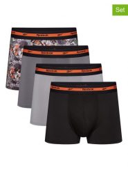 Reebok Bokserki (4 pary) w kolorze czarno-szarym rozmiar: L. Czarne bokserki Reebok, l, bez wzorów. Za 65.99 zł.