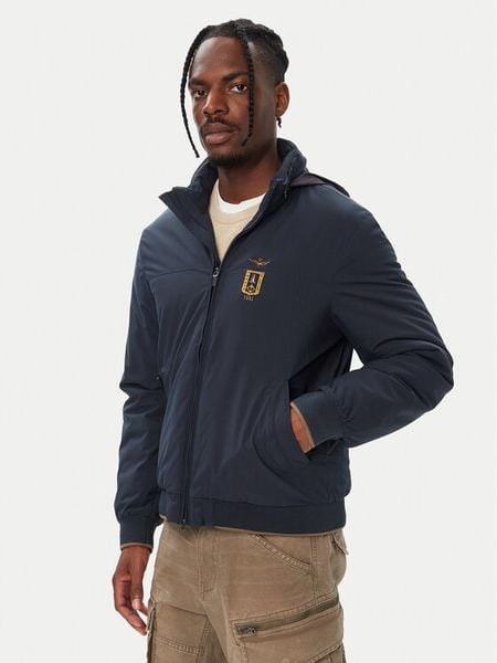 Aeronautica Militare Kurtka przejściowa 262AB3084UCT04374 Granatowy Regular Fit. Niebieskie kurtki Aeronautica Militare, m, bez wzorów, z syntetyku, bez kaptura. Za 1,009.00 zł.