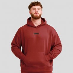 Bluza męska z kapturem oversize czerwona Unstoppable. Czerwone bluzy z kapturem GYMBEAM, m, bez wzorów, z bawełny, z kapturem. Za 118.90 zł.