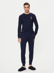 Polo Ralph Lauren Piżama 714915966004 Granatowy Slim Fit. Niebieskie piżamy Polo Ralph Lauren, l, bez wzorów, z syntetyku, bez ramiączek. Za 799.99 zł.