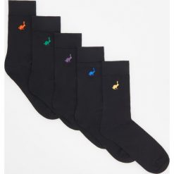 5 pack skarpet z wyhaftowanym zającem - Czarny. Skarpety marki Reserved. Za 39.99 zł.
