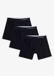 Bokserki o dopasowanym fasonie ze średniej długości nogawkami, z bawełny organicznej (3 pary). Czerwone bokserki bonprix, m, bez wzorów, z bawełny. Za 74.99 zł.