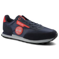 Granatowe Sneakersy Big Star Męskie Modne Półbuty. Niebieskie buty sportowe casual BIG STAR, bez wzorów, z materiału, bez obcasa, bez zapięcia. Za 179.00 zł.