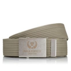 Pasek parciany PAOLO PERUZZI PW-06-105 khaki. Brązowe paski Paolo Peruzzi, bez wzorów, z materiału. Za 34.99 zł.