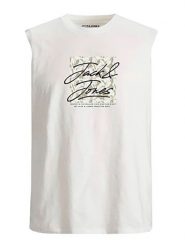 Jack & Jones Koszulka w kolorze białym rozmiar: L. Białe bezrękawniki Jack & Jones, l, bez wzorów, z bawełny, bez kołnierzyka, bez ramiączek. Za 41.98 zł.