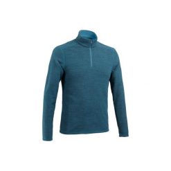 Polar turystyczny MH100 męski. Niebieskie bluzy z polaru QUECHUA, m, bez wzorów, z materiału, bez kaptura. Za 29.99 zł.