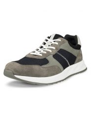 Ecco Skórzane sneakersy "Otm" w kolorze czarno-oliwkowym rozmiar: 43. Brązowe buty sportowe casual ecco, bez wzorów, z materiału, bez zapięcia. Za 223.46 zł.