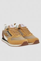 AERONAUTICA MILITARE Beżowo-brązowe sneakersy męskie ze skórą zamszową, Rozmiar 43. Brązowe buty sportowe casual Aeronautica Militare, bez wzorów, ze skóry, bez zapięcia. W wyprzedaży za 303.99 zł.