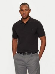 Calvin Klein Polo K10K111196 Czarny Slim Fit. Czarne koszulki polo CALVIN KLEIN, m, bez wzorów, z bawełny, bez kołnierzyka, bez ramiączek. Za 239.99 zł.
