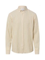 Lindbergh koszula casual z zawartością lnu Mężczyźni Regular Fit Bawełna beżowy|biały, XL. Białe koszule Lindbergh, m, bez wzorów, z bawełny, bez kołnierzyka, bez ramiączek. Za 229.95 zł.