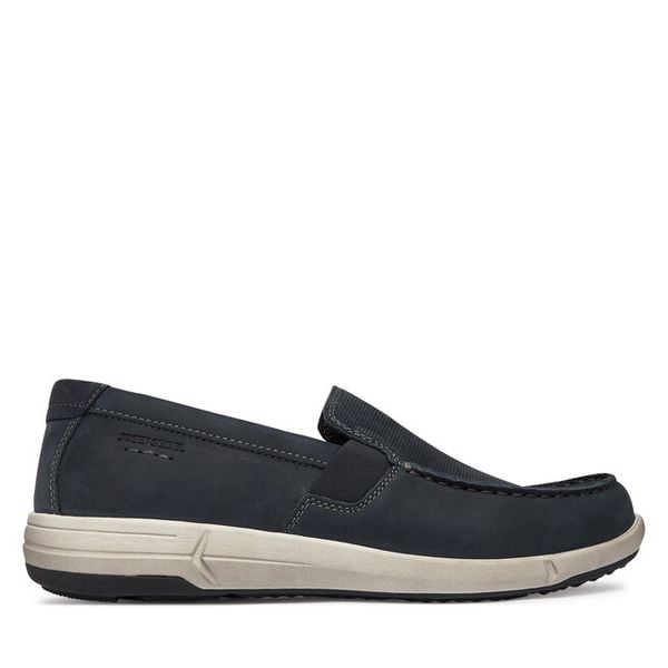 Półbuty Josef Seibel. Niebieskie eleganckie półbuty Josef Seibel, bez wzorów, bez obcasa, bez zapięcia. Za 449.99 zł.