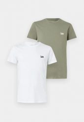 ZESTAW DWUPAK KOSZULEK LEE PACK CREW MERCANTILE GREEN WHIT 112376924. Zielone t-shirty Lee, l, bez wzorów, bez kołnierzyka, bez ramiączek. Za 129.99 zł.