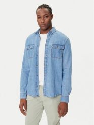 Tommy Jeans Koszula jeansowa DM0DM21727 Niebieski Regular Fit. Niebieskie koszule Tommy Jeans, m, bez wzorów, z bawełny, bez kołnierzyka, bez ramiączek. Za 289.99 zł.