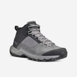 Buty turystyczne męskie Quechua MH500 Mid wodoodporne. Szare buty trekkingowe QUECHUA, bez wzorów, z kauczuku, bez zapięcia, outdoorowe. Za 329.99 zł.