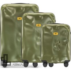 Walizki Icon w zestawie 3 el. matowy oliwkowy. Zielone walizki Crash Baggage, bez wzorów, z materiału. Za 2,994.00 zł.