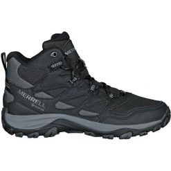 Buty trekkingowe męskie Merrell West Rim Sport Mid Gtx. Czarne buty trekkingowe Merrell, bez wzorów, z materiału, bez zapięcia, trekkingowe. Za 656.00 zł.