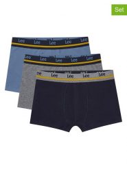 LEE Underwear Bokserki (3 pary) "Irving" w kolorze czarnym, szarym i błękitnym rozmiar: M. Czarne bokserki LEE Underwear, m, bez wzorów. Za 69.95 zł.