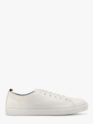 Białe półbuty sportowe. Białe eleganckie półbuty Ryłko, bez wzorów, ze skóry, bez obcasa, bez zapięcia. W wyprzedaży za 249.99 zł.