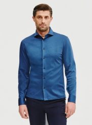 PAKO LORENTE – Bawełniana koszula męska w kolorze granatowym. Koszule Pako Lorente, m, bez wzorów, z bawełny, bez kołnierzyka, bez ramiączek. Za 299.99 zł.