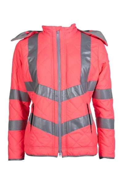 Kurtka puchowa odblaskowa HKM. Czerwone kurtki HKM, xl, bez wzorów, z materiału, bez kaptura. Za 335.00 zł.