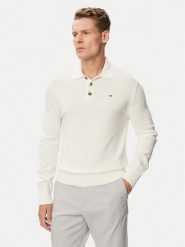Tommy Jeans Sweter Essential DM0DM20304 Biały Slim Fit. Białe swetry rozpinane Tommy Jeans, m, bez wzorów, z bawełny, bez kołnierzyka, bez ramiączek. Za 409.99 zł.