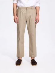 Spodnie jogger z domieszką lnu - brązowy. Brązowe joggery i bojówki Reserved, l, bez wzorów, z bawełny. Za 149.99 zł.