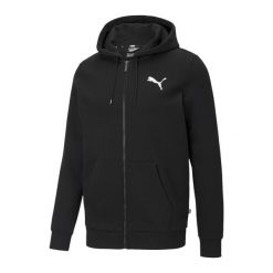 Bluza z kapturem zapinana na zamek błyskawiczny Puma Essentail Logo. Białe bluzy Puma, l, bez wzorów, z polaru, z kapturem. Za 159.00 zł.