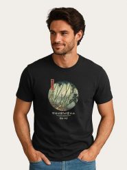 WOOOP Koszulka "Hokusai Fuji Bamboo" w kolorze czarnym rozmiar: XL. Czarne bezrękawniki Wooop, xl, bez wzorów, z bawełny, bez kołnierzyka, bez ramiączek. Za 56.99 zł.