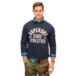 Bluza Superdry Athletic Essentials. Niebieskie bluzy bez kaptura Superdry, m, bez wzorów, z materiału, bez kaptura. Za 329.30 zł.