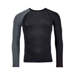 Bluza termoaktywna męska Ortovox 120 Comp Light Long Sleeve. Czarne bielizna termoaktywna ORTOVOX, na zimę, m, bez wzorów, bez ramiączek, narciarskie. Za 419.99 zł.