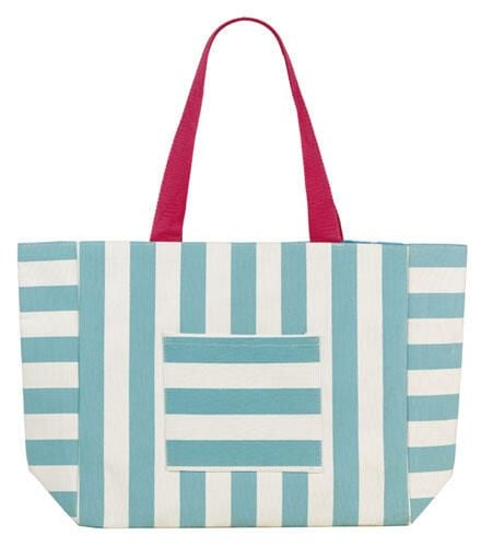 Torba plażowa Beco z bawełny, aqua/biała, 38x34x15 cm. Białe torby na ramię 47 Brand, bez wzorów, z bawełny, na ramię, bez dodatków. Za 199.99 zł.