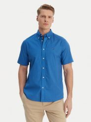 Tommy Hilfiger Koszula Flex MW0MW42630 Niebieski Regular Fit. Niebieskie koszule Tommy Hilfiger, m, bez wzorów, z bawełny, bez kołnierzyka, bez ramiączek. Za 289.99 zł.