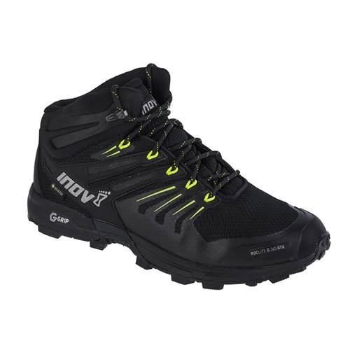 Buty trekkingowe męskie Inov-8 Roclite 345 Gtx V2. Czarne trekkingi Inov-8, bez wzorów, z gumy, bez zapięcia. Za 549.99 zł.