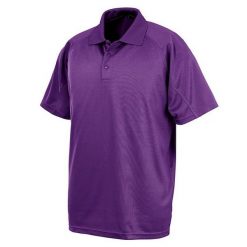 Męska Koszulka Polo Impact Performance Aircool. Fioletowe koszulki polo sportowe SPIRO, m, bez wzorów, bez kołnierzyka, bez ramiączek. Za 48.99 zł.