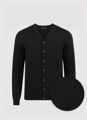 PAKO LORENTE – Męski kardigan w kolorze czarnym. Czarne swetry rozpinane Pako Lorente, na jesień, m, bez wzorów, z poliamidu, bez kołnierzyka, bez ramiączek. Za 149.99 zł.