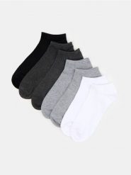 Bawełniane skarpetki 7 pack - szary. Szare skarpety Sinsay, bez wzorów, z bawełny. Za 19.99 zł.