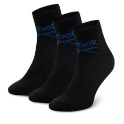 Zestaw 3 par wysokich skarpet unisex Reebok. Czarne skarpety Reebok, bez wzorów. Za 34.99 zł.
