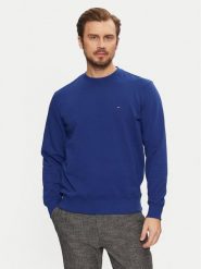 Tommy Hilfiger Bluza Essential MW0MW37237 Niebieski Regular Fit. Niebieskie bluzy Tommy Hilfiger, m, bez wzorów, z bawełny, bez kaptura. Za 259.99 zł.