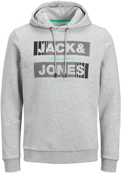 Męska bluza z kapturem Jack & Jones szara. Szare bluzy z kapturem Jack&Jones, na lato, m, bez wzorów, z bawełny, z kapturem. Za 210.99 zł.