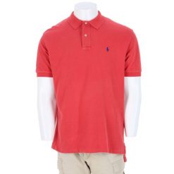 Second life - Męska koszulka polo z krótkim rękawem - Stan bardzo dobry. Czerwone koszulki polo RALPH LAUREN, m, bez wzorów, bez kołnierzyka, bez ramiączek. Za 127.76 zł.