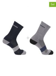 SALOMON Skarpety (2 pary) "Evasion Crew" w kolorze granatowo-szarym rozmiar: 36-38. Niebieskie skarpety Salomon, bez wzorów. Za 43.68 zł.