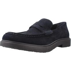 Buty GEOX U56H9C 00022 Niebieski. Niebieskie buty turystyczne Geox, bez wzorów, ze skóry, bez zapięcia, na fitness i siłownię. Za 328.99 zł.