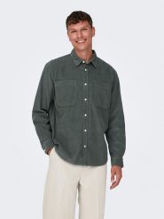 ONLY & SONS Koszula "Salp" - Relaxed fit - w kolorze zielonym rozmiar: XL. Zielone koszule Only & Sons, xl, bez wzorów, z bawełny, bez kołnierzyka, bez ramiączek. Za 84.01 zł.