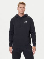 Under Armour Bluza UA Essential Fleece Hoodie 1373880 Czarny Regular Fit. Czarne bluzy Under Armour, l, bez wzorów, z bawełny, bez kaptura. Za 179.99 zł.
