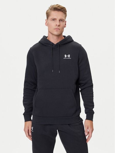 Under Armour Bluza UA Essential Fleece Hoodie 1373880 Czarny Regular Fit. Czarne bluzy Under Armour, l, bez wzorów, z bawełny, bez kaptura. Za 179.99 zł.