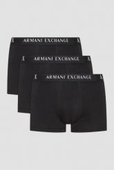 ARMANI EXCHANGE Czarne bokserki 3PACK, Rozmiar L. Czarne bokserki Armani Exchange, l, bez wzorów, z bawełny. W wyprzedaży za 178.99 zł.