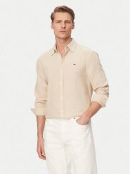Tommy Jeans Koszula DM0DM22761 Beżowy jasny Regular Fit. Brązowe koszule Tommy Jeans, l, bez wzorów, z bawełny, bez kołnierzyka, bez ramiączek. Za 369.99 zł.