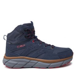 Trekkingi CMP. Niebieskie botki sznurowane CMP, bez wzorów, bez obcasa, bez zapięcia. Za 299.99 zł.